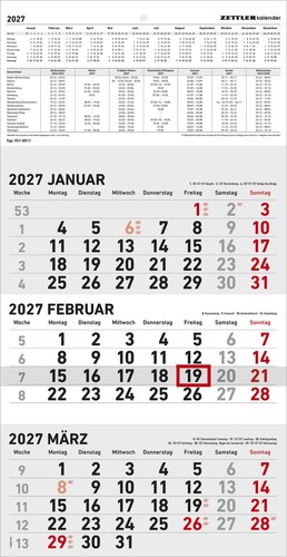 3-Monatskalender klein 2027