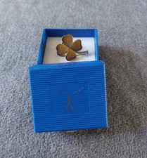 Pierre Lang Knopfbrosche, goldfarben, Kleeblatt, in original Schatulle