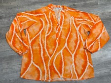 Italien Damen Bluse Viskose Orange Ca. Gr. 40 /42 Neu Ungetragen