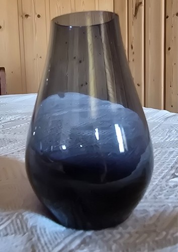 Vintage rauchglas vase blau - vintage, blau/