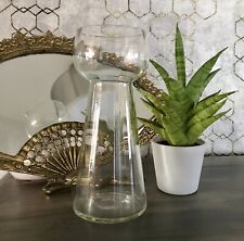 antik Art Déco Glasvase Hyazinthen Glas Vase Zwiebelglas gerippt