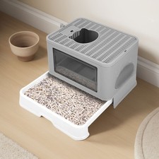 Katzentoilette mit Haube XXL Katzenklo Haubentoilette, Filter + Streuschaufel DE