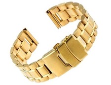 Uhrenarmband Edelstahl MASSIV, IP Vergoldet Faltschließe 18 mm | 20 mm | 22 mm