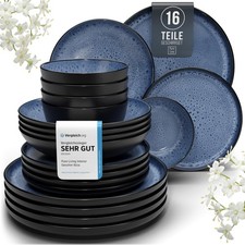 Steingut Geschirrset 4 Personen Ibiza 16 tlg TESTSIEGER Traumhaftes Mediterranes