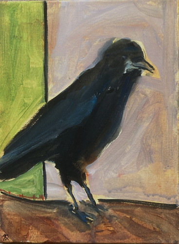 Krähe vogel signiert - 3",