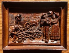Weinlese Schnitzerei Holz