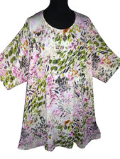 TUNIKA / KLEID Übergröße " Fantasie " Soft-Polyester beige/pastell 64 + XXXXL