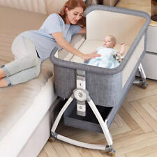 Beistellbett Baby Babybette Kinderbett mit Rollen Zustellbett Matratze Laufstall