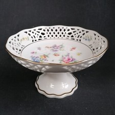 BURG LINDAU Fußschale - Blumenmotiv - Durchbruchporzellan - Vitrinenstück !