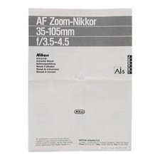 Bedienungsanleitung Nikkor AF- 35-105mm Zoom-Nikkor f/3.5-4.5 instruction manual