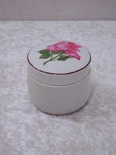 Antike D.R.G.M. Porzellan Dose Schraubverschluss Rosendekor - Vintage um 1910