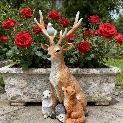 Gartenfigur hirsch reh fuchs - gartenfigur,