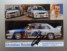 Motorsport Autogrammkarte Christian Reuter, BMW M3 Gruppe H