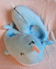 SMOKO LED Hausschuhe Plüsch Narwal Narwhal Whale Pantoffeln Puschen One Size