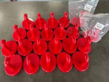 Garderobenhaken HEWI rubinrot OVAL 20 Stück 10cm x 8cm  (gebraucht)  2 Stück NEU