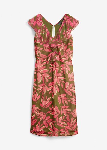 Chiffonkleid pink oliv - gr.,