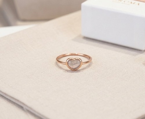 Damen rosenquarz herz ring - rosenquarz,