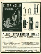 Alte Werbung Filter Pasteurisator Mallié1908 aus Zeitschrift