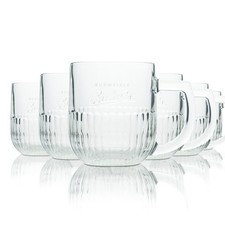 6x Budweiser Bier Glas 0,5l Krug Relief Kontur Gläser Budvar Tschechien Seidel