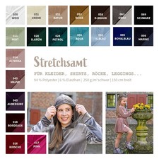 Stretchsamt Stoff Meterware -