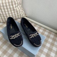 PRADA  Ballerina Gr. 37,5 OVP NP € 530 dunkelblau superschön TOP