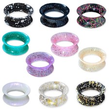 Glitter Glitzer Tube Flesh Tunnel Silikon double flared Plug Ohr Piercing Z108g