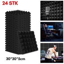 24X Akustikschaumstoff Absorber Schallschutz Selbstklebend Schallschutzmatte