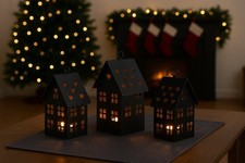 3er Set Laterne fd2775 schwarz