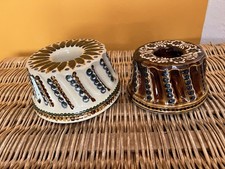 2 Keramik Backformen Gugelhupf HANDMADE Elsass Nostalgie  Geschenk Handarbeit