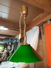 Hübscher Grün/Weiß milch, Pendelzug Decken-Lampe, 70s, E27, VINTAGE 