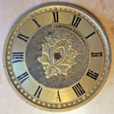 antikes Taschenuhr-Zifferblatt, Metall, goldfarben, Camerer Kuss & Co, ca. 1880