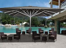 Luxus XXL Marktschirm 7m Gastronomie Cafe Restaurant Schirm 5x5m anthrazit Alu