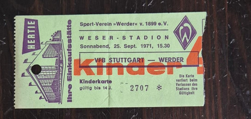 Ticket bundesliga 71 - ticket, 25.09.71