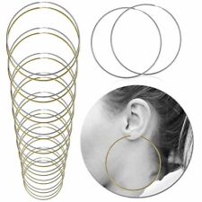 2 klassische Creolen Ohrringe Huggie Creolen Druckknopf Sterlingsilber 24 Karat Gold