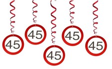 Lustige 45. Geburtstag Banner - Girlande Deko 45. Geburtstag, Verkehrsschild