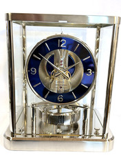 Zz ATMOS Classic Uhr JLC Kaliber 540 nachtblaues Zifferblatt - Platin u. Nickel