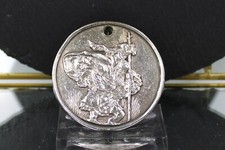Großer Münzanhänger Silber-Medaille, Heiliger Christophorus, 925er Silber