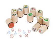 Stempel WILDE TIERE 6er Set Löwe Krokodil Affe Stempelset Holzstempel Wildtiere