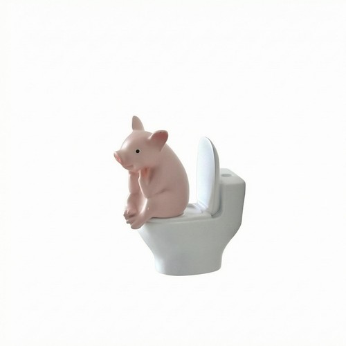 Schwein auf mini - schwein, mini-toilette