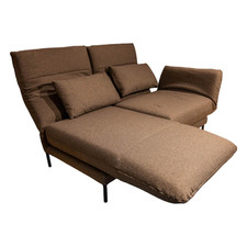 freistil Rolf Benz Sofabank Liege 140 Stoff 3041 Zeltgrau Winkelfuß Schwarz 