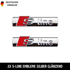 2x S-Line Emblem Logo Kotflügel Silber Glänzend Sline Audi A3 A4 A5 A6 A7 A8