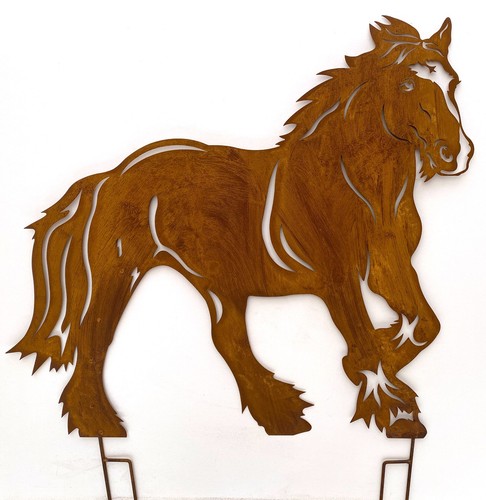 Pferd edelrost gartenfiguren - pferd,