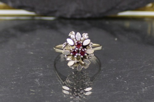 Rubin weißgoldring 585er - rubin, weißgoldring,