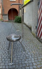 Schwenkgrill demontierbarer Edelstahl Grill Holzkohlegrill Galgengrill Dreibein