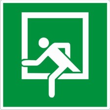 Notausstieg rettungszeichen - notausstieg,