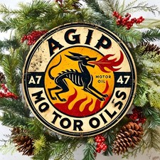 Vintage Italian Agip Oil Tin