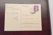 deutsches reich , ganzsache , mi 785, postkarte vom 2.10.1944, lauenau-hannover