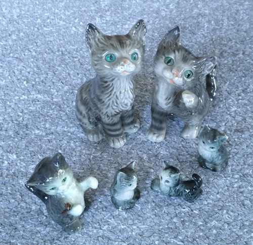 Keramik katzenfiguren set - keramik,
