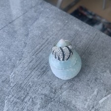 Damen Ring silberfarben   Zebra Muster mit Steinchen 17  mm Top! 