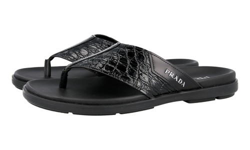 Prada leder kroko zehentrenner - kroko,